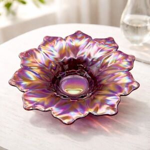 Vintage Iridescent Purple Carnival Glass Bowl